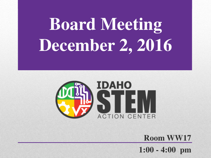 board meeting december 2 2016