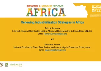 Outline  1.  Introduction  2.  The Case for Industrialization in Africa  3.  Past Industrial