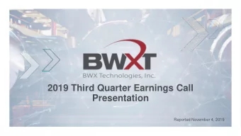 2019 Third Quarter Earnings Call  Presentation  Reported November 4, 2019  Forward-Looking