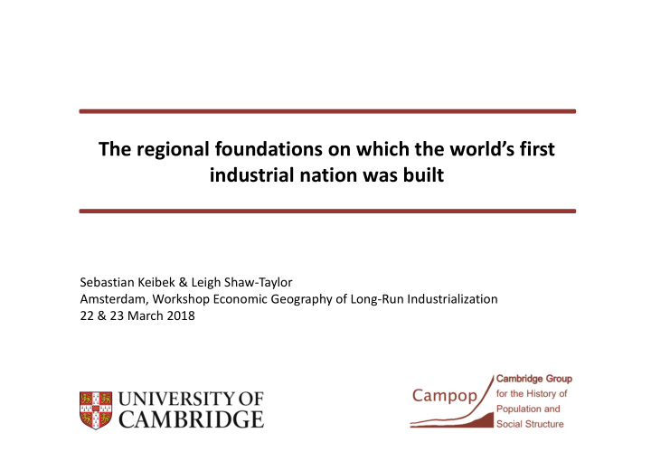 the regional foundations on which the world s first