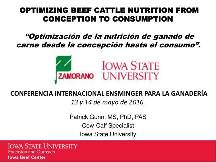 carne desde la concepci n hasta el consumo