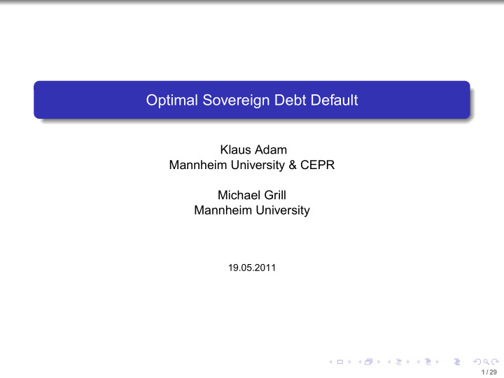 optimal sovereign debt default