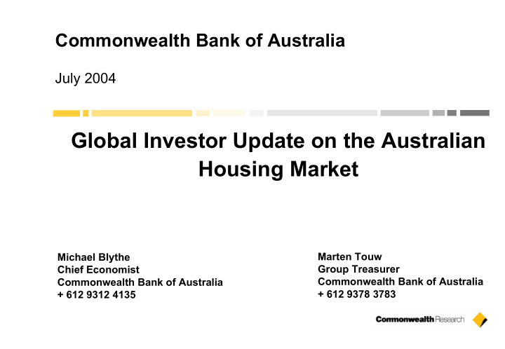 global investor update on the australian housing market