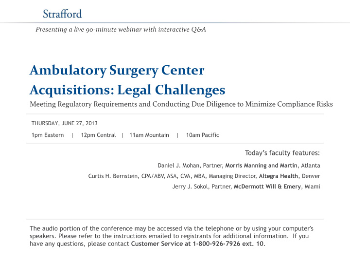 ambulatory surgery center acquisitions legal challenges