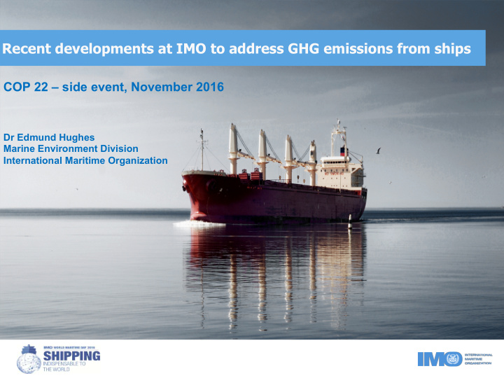 recent developments at imo to address ghg emissions from