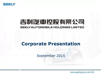 Corporate Presentation  September 2015  Sales Performance  First Seven Months in 2015  Overall:
