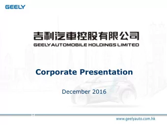 Corporate Presentation  December 2016  Sales Performance  Jan.-Nov. 2016  Overall:  657,621 units,