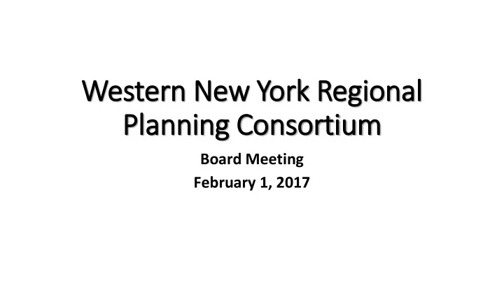 western rn n new y york r k region onal al plan anning