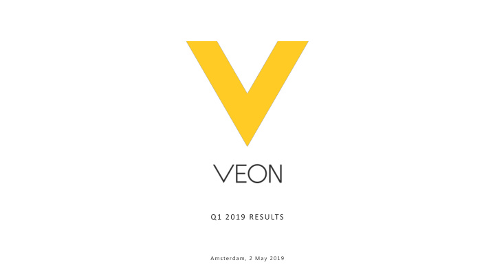 q1 2019 results