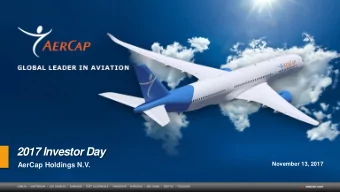 2017 Investor Day  November 13, 2017  AerCap Holdings N.V.  Disclaimer Incl. Forward Looking