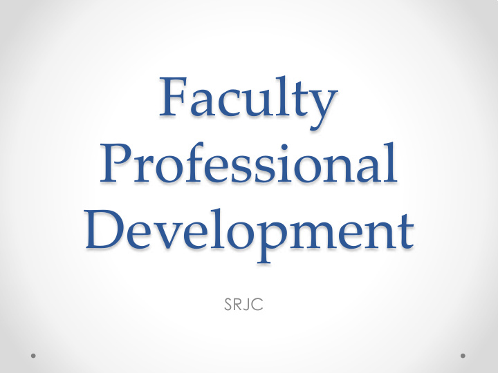 faculty professional development