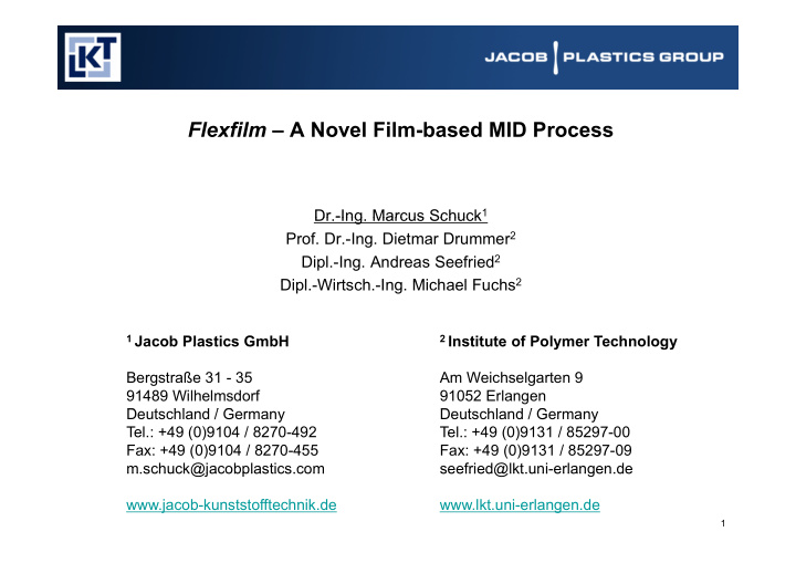 flexfilm a novel film based mid process