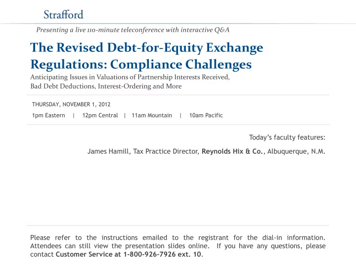 the revised debt for equity exchange regulations