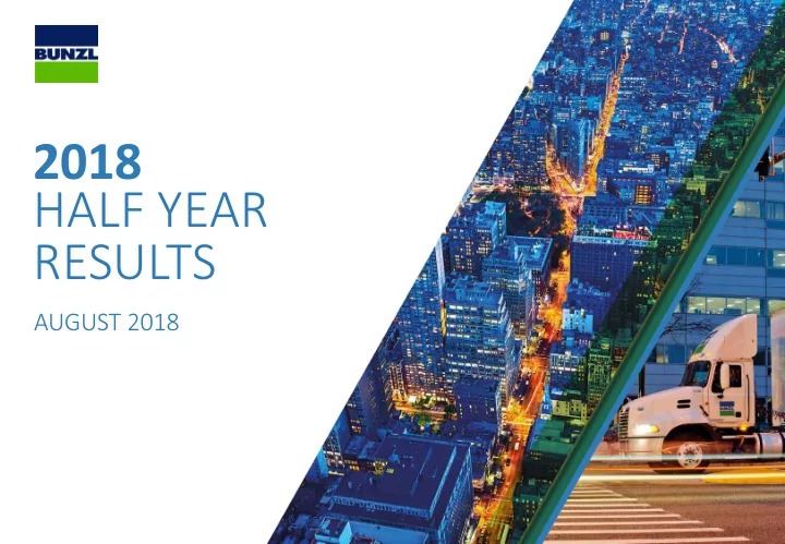 2018 half year results
