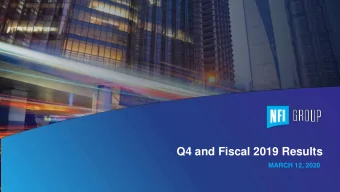 Q4 and Fiscal 2019 Results  MARCH 12, 2020  CAUTIONARY STATEMENT Certain statements in this