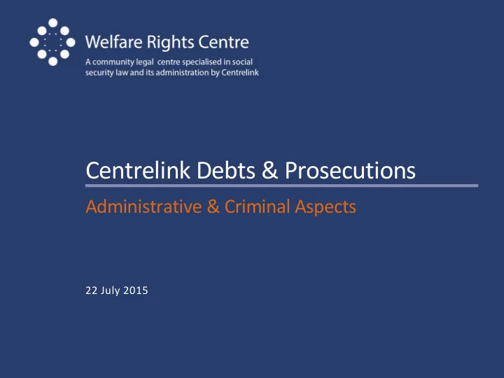 centrelink debts prosecutions