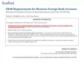 FBAR Requirements for Business Foreign Bank Accounts  Making Sound Compliance Decisions for