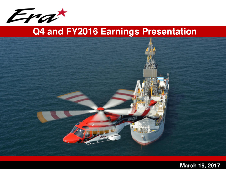 q4 and fy2016 earnings presentation