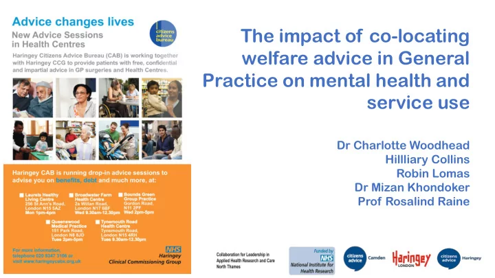 welfare advice in general