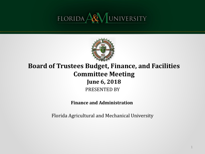 board of trustees budget finance and facilities committee