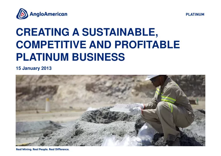 creating a sustainable competitive and profitable