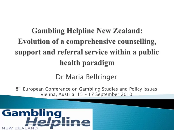 dr maria bellringer
