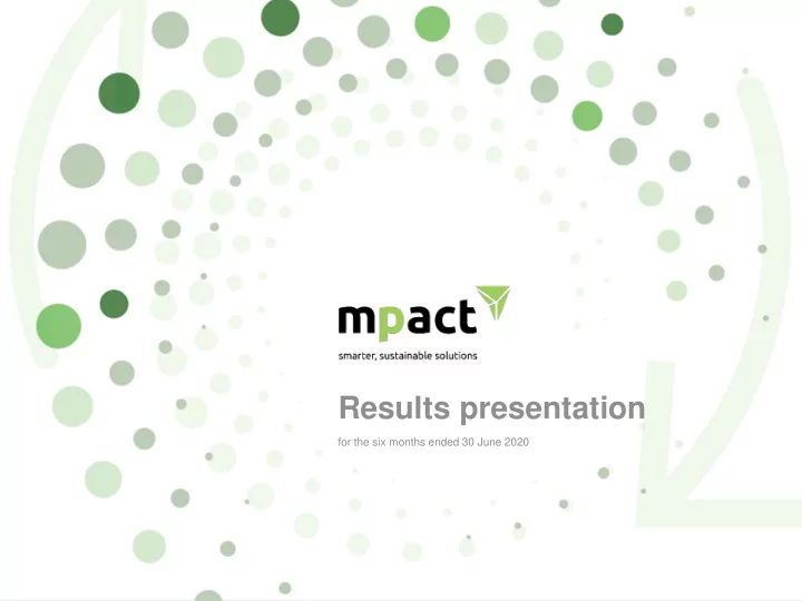 results presentation
