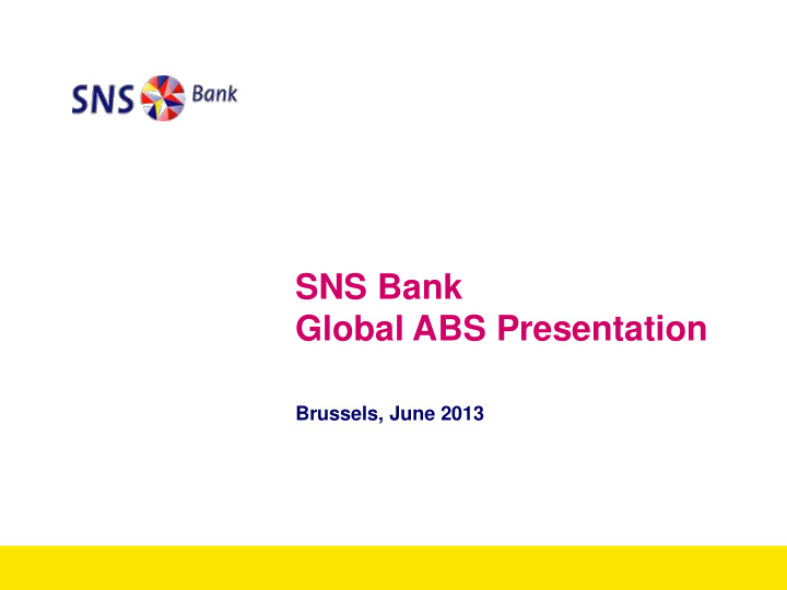 sns bank global abs presentation
