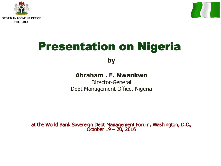 pr presenta esentation on ni tion on nigeria geria