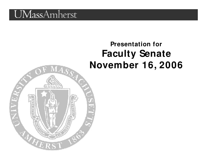 faculty senate november 16 2006