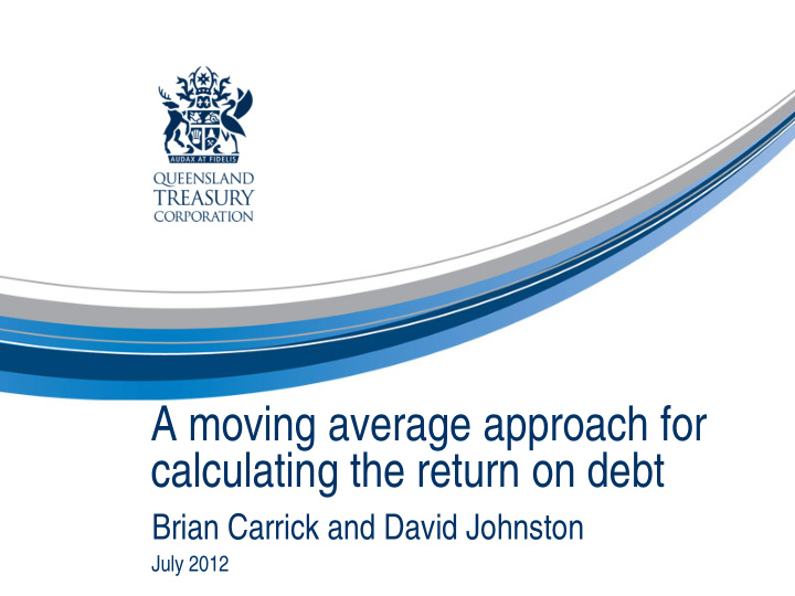 a moving average approach for calculating the return on