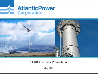 Q1 2014 Investor Presentation  May 2014  CONFIDENTIAL  Cautionary Note Regarding Forward-looking