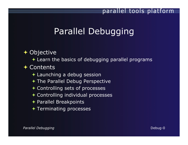 parallel debugging
