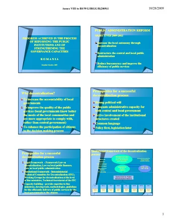 Prerequisites for a successful  Prerequisites for a successful  Why decentralization?  Why