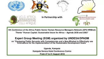 In Partnership with  5th Conference of the Africa Public Sector Human Resource Managers Network