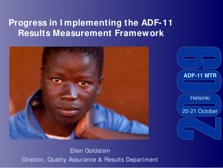 progress in i mplementing the adf 11 results measurement