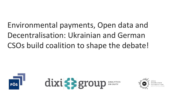 environmental payments open data and decentralisation
