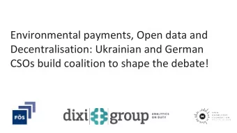Environmental payments, Open data and  Decentralisation: Ukrainian and German  CSOs build coalition