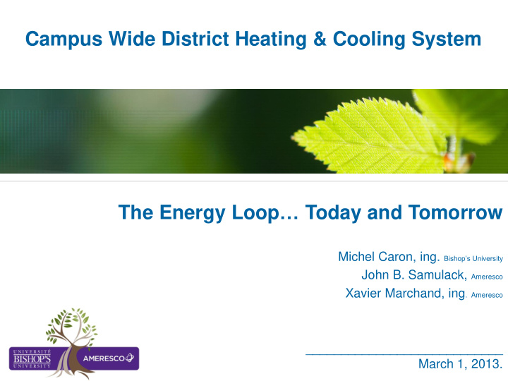 campus wide district heating cooling system
