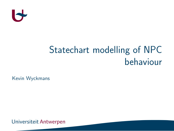 statechart modelling of npc behaviour