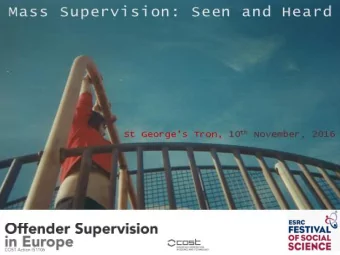 Punishment is Mostly  Many studies focus on prisons only.  Yet  England and Wales 2014: