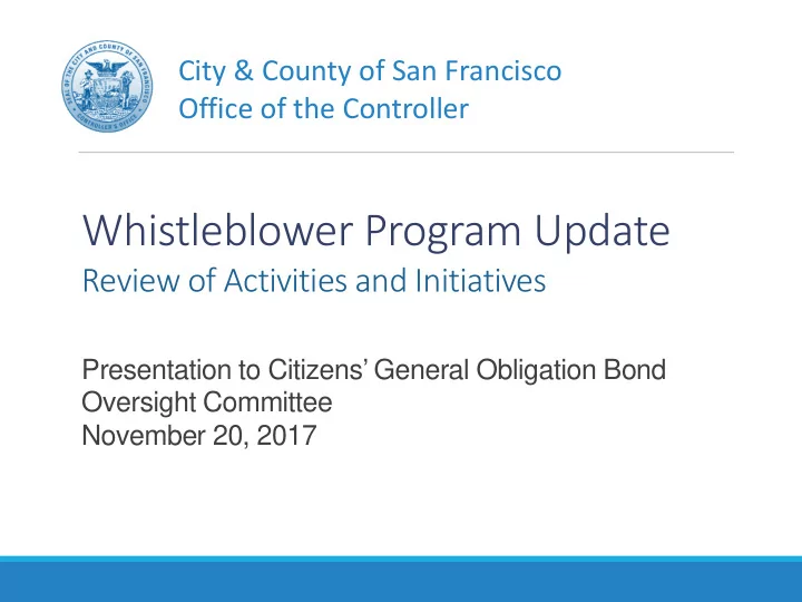 whistleblower program update