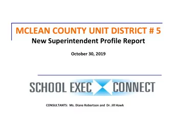 October 30, 2019 Diane Robertson, Linda Hanson and Robert Hanson CONSULTANTS:  Ms. Diane Robertson