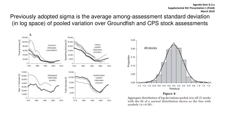previously adopted sigma is the average among assessment