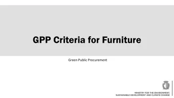 GPP Criteria for Furniture  Green Public Procurement  Furniture Economy  World Furniture Outlook