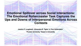 Emotional Spillover across Social Interactions:  The Emotional Rollercoaster Task Captures the  Ups