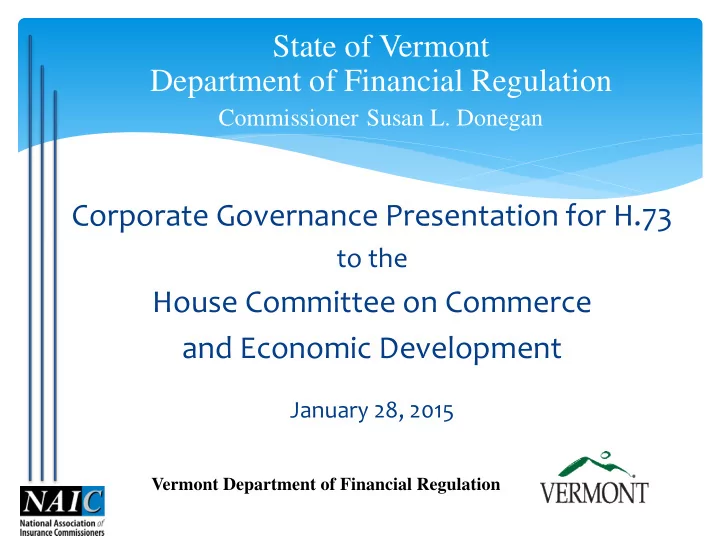 state of vermont department of financial regulation