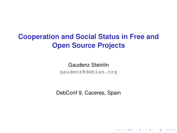 cooperation and social status in free and open source