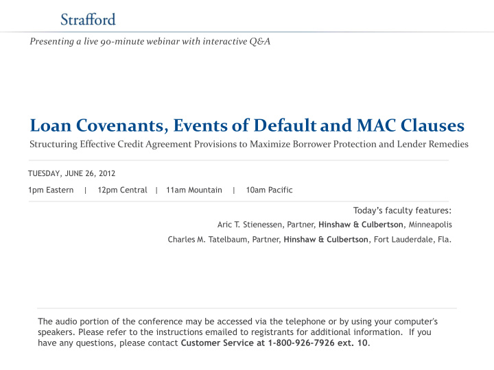 loan covenants events of default and mac clauses
