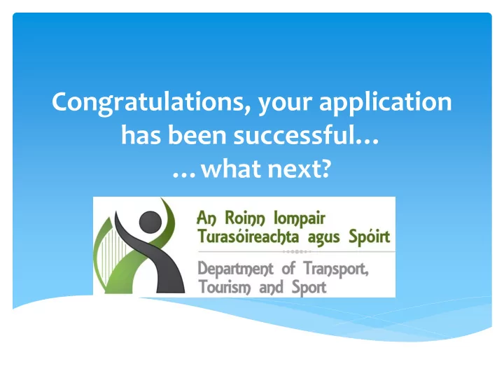 congratulations your application